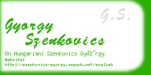 gyorgy szenkovics business card